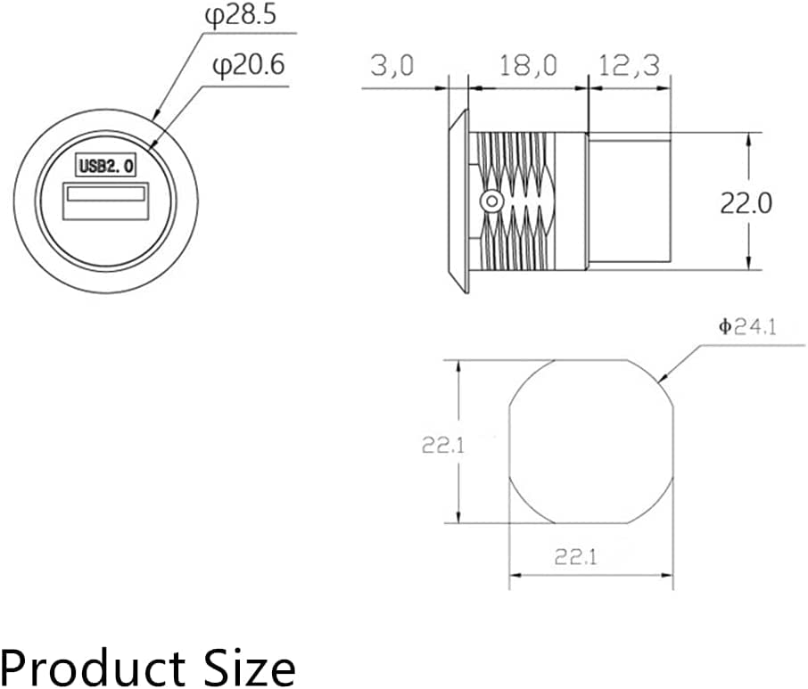 PENGLIN 2PCS USB 2.0 Panel Mount Connector, USB Pass Through Coupler - Image 3