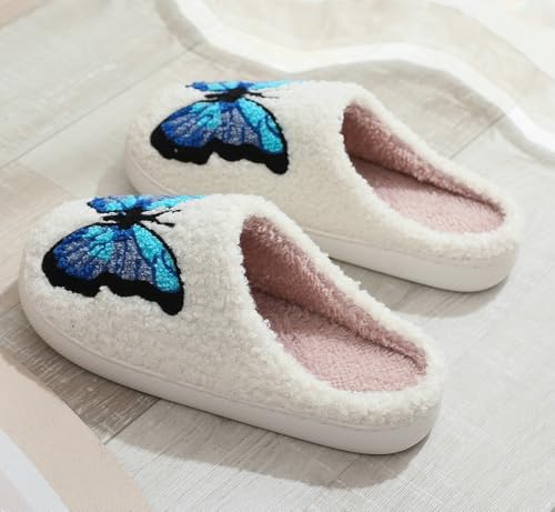 Pocadri Womens Cute Cartoon Slippers Memory Foam Slippers Winter Warm Fleece Lined Bedroom Anti-Slip House Slides Shoes Outdoor2