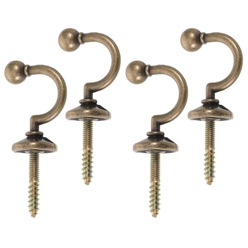PRETYZOOM 4 Piezas De Sombrero para Ganchos Retro para Cortinas, Ganchos para El Hogar, Soportes para Cortinas De Oficina, Perchas De Ropa, Tornillos Vintage, Soporte De Decoración, Perchas