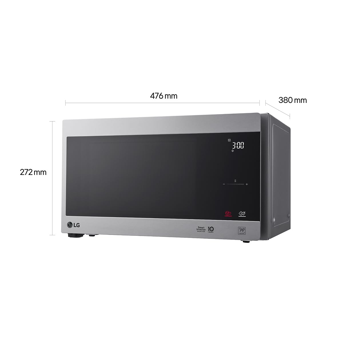 LG MS2595CIS Mikrowelle 25 Liter 1000 W Smart Inverter Technologie Silber