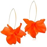 GPASTG Pendientes colgantes de pétalos de flores de acrílico bohemios hechos a mano para mujer, Extra Large, Plástico, Sin piedra preciosa
