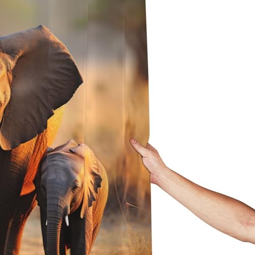 Rideau de douche éléphant en tissu lavable 183x183 cm - 8