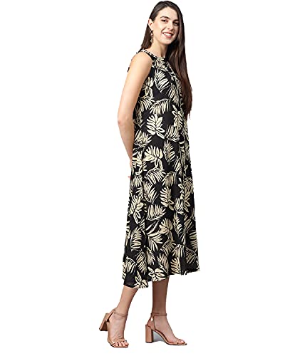 Image of Yash Gallery Women's primium Fabric Printed Midi Dress for Women & Girls