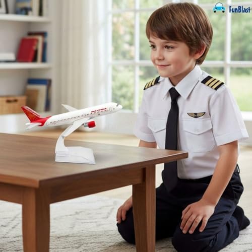 Image of FunBlast Diecast Aeroplane Scale Model - Airplane Miniature Model Only for Display, Size -14 Cm (A320-Air India)