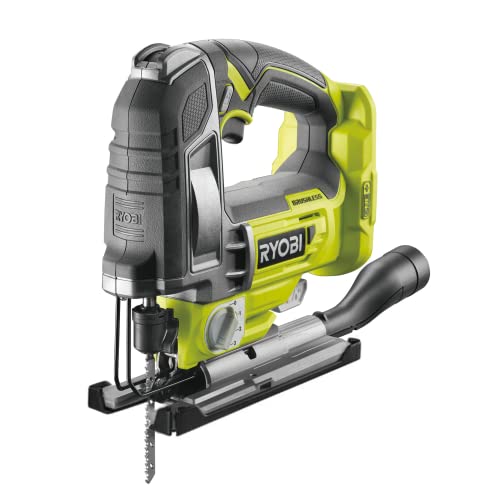 RYOBI 18 V ONE+ Brushless Akku-Stichsäge R18JS7-0 (Hublänge 25 mm, Schnitttiefe 135/10/10 mm Holz/Stein/Metall, 4-Stufen-Pendelhub… – Ansicht 1