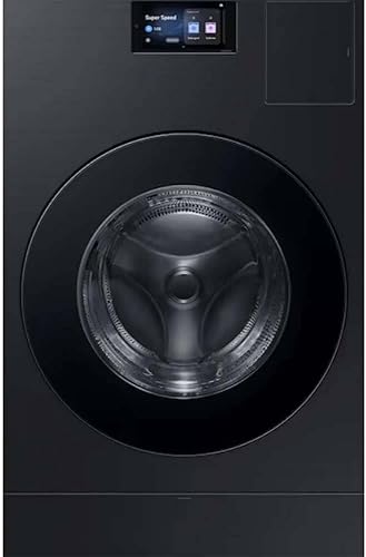 Samsung WD90F53AVB - Combo de lavadorasecadora de carga frontal negra cepillada de 5.3 pies cúbicos