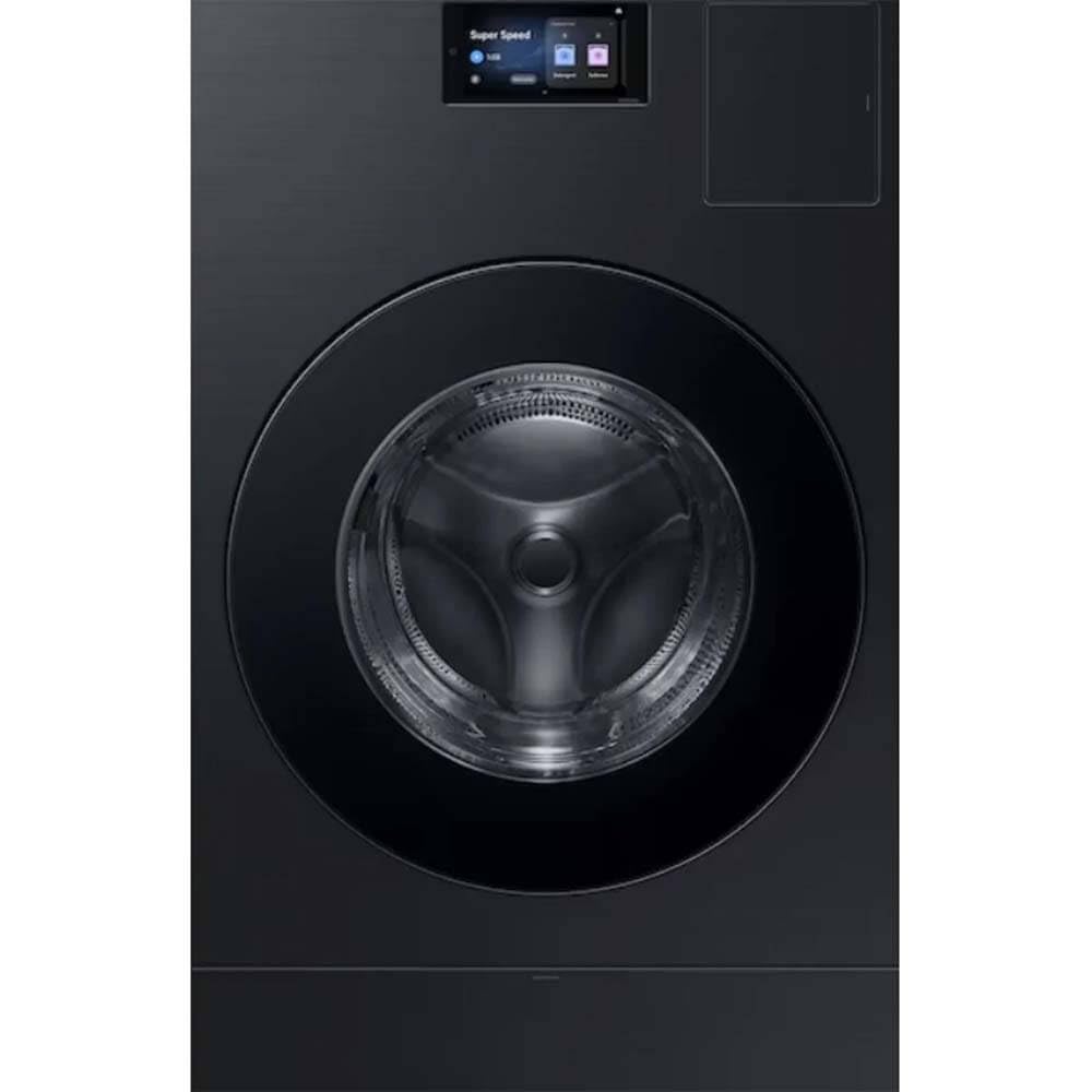 Samsung WD90F53AVB - Lavadora y secadora de carga frontal de 5,3 pies cúbicos, color negro cepillado