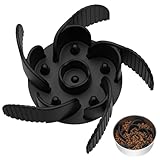 MateeyLife Slow Feeder Dog Bowls Insert with Suction Cups, Cuttable Design for Large & Medium Breeds, Fit for Regular Elevated, Compatible with Metal and Ceramic Dog Bowls for Slow Eating (Black)