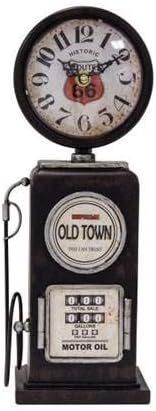 Yosemite Home Decor Old Town Transitional Metal Table Top Clock in Black