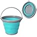 Produktbild Navaris Falteimer Silikon Eimer faltbar - 10l Putzeimer für Reinigung Camping Angeln Küche - 10 Liter Haushaltseimer kompakt in Blau Grau