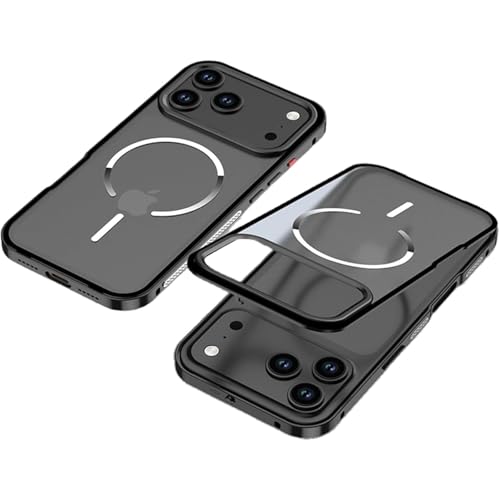 Bumper aluminium ultra-fin iPhone 17 Pro antishock avec dos mat noir