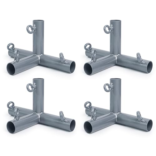 Aoneky 3 Way/4 Way/ 3 Way T Shaped Corner Canopy Fitting - Fits 3/4" EMT - Cage Frame Corner Kit for Golf Basebal Batting Cage (4pcs 4 Way)