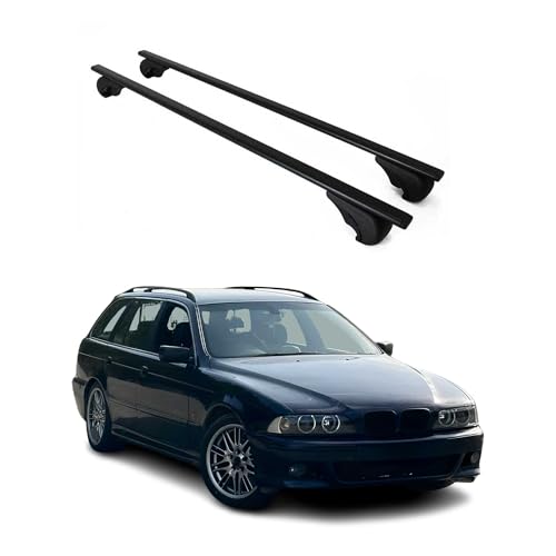 OMAC Dachträger Grundtäger kompatibel mit BMW 5er E39 Touring 1997-2004 Metall 75kg Schwarz 2tlg Offene Reling für Fahrradträger, Dachboxen, Skiträger Abschließbar OMAC Dachträger Grundtäger kompatibel mit BMW 5er E39 Touring 1997-2004 Metall 75kg Schwarz 2tlg Offene Reling für Fahrradträger, Dachboxen, Skiträger Abschließbar