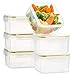 Komax Biokips Square Airtight Food Containers w/Lids BPA Free Kitchen Storage Containers to Store Nuts, Chocolate, Beans & More (Set of 6, 37 oz)