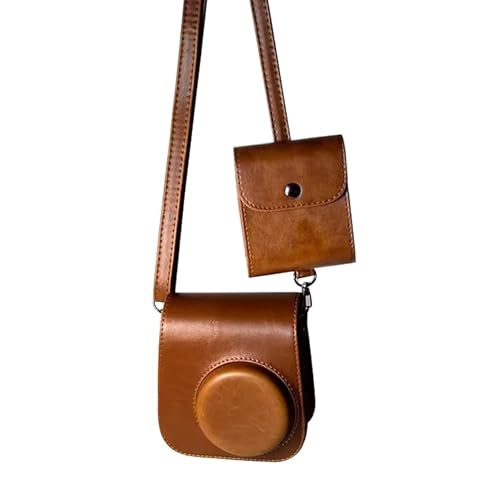 LUNBER-ARMOR�EFor FUJIFILM instax mini 12 �P�[�X �J�o�[ �V�����_�[�X�g���b�v�t�� PU���U�[ ���f�B�[�X �ʐ^���[�P�[�X ���|�� �J�����o�b�O �C���X�^�b�N�X�~�j12 �`�F�L �\�t�g�P�[�X(�u���E��)