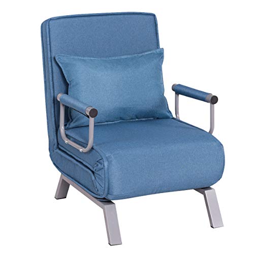 Giantex Convertible Sofa Bed Folding Arm Chair Sleeper, 5 Position Recliner Full Padded