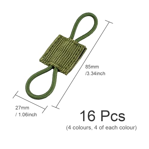 XINGSUI 16 Pcs Tactical Molle Retainer Fitting,Outdoor Tool Tactical Webbing,for Tactical Bags Backpack,Outdoor Survival Rope Making Lanyards,Keychain(4 colours) - Image 2