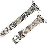 Tipo de artículo: WheamBands Nostalgie Correa de Reloj Banda de Cuero de Mujer 40mm 44mm 6 SE 5 4 Hombres Slim Brown Pulsera Strap Series 3 2 42mm 38mm Accesorios Reemplazo (Color : Serpentine, tamaño : 42mm - 44mm)
