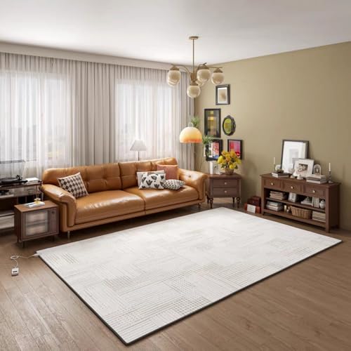 デスク下用フットウォーマー、タイマー付きポータブル暖房床マット、グラフェン電気暖房カーペット、寝室オフィス書斎用カーボンクリスタル暖房エリアラグ(D,47.2*78.7IN)