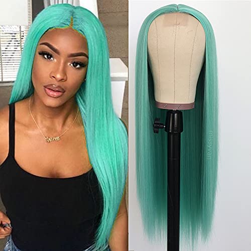 blue green wig
