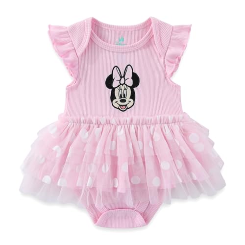 Disney Minnie Mouse Baby Girls Tutu Bodysuit for Newborn and Infant, Pink, 6-9 Months