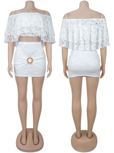 Image of Figdaw Women's 2 Piece Skirt Set Summer Outfits Dressy