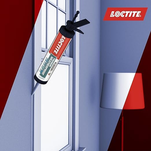 Image of Loctite Weatherproof sealant, neutral, indoor & outdoor, ACP, glass, glazing, tiles, ultra fast drying, heat resistant, no stringing, waterproof silicone adhesive, tile grout, Clear,280 ml x pack of 4