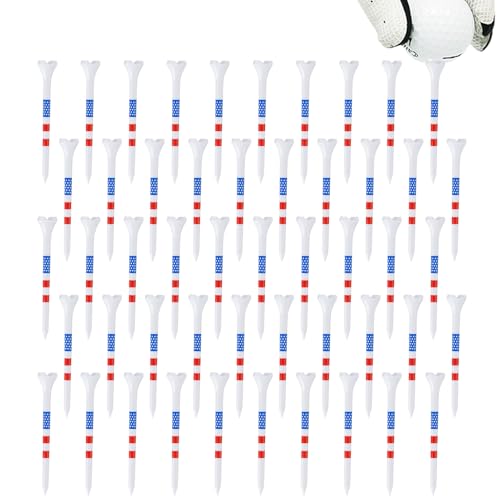 トマホークティー ゴルフティー ロング・セミロング・ショート 高さ調節可能 振り抜きやすくて飛距離アップ 高耐久 折れにくい 見つけやすい 初心者 ロング ゴルフ ティー、3-1/4 インチ ゴルフ ティー, ビスタ星条旗デザインゴルフ T シャツ 50