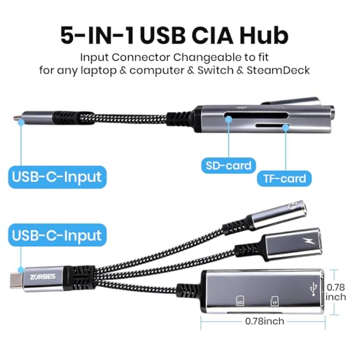 Image of Verilux USB-C Adapter with 10W Charging & 480Mbps Data Synch & USB 3.0 Port