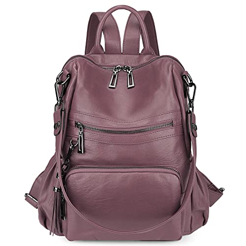 Image of Uromee Travel Backpack Purse for Women Vegan Leather Ladies Fashion Tassel Shoulder Bag Convertible