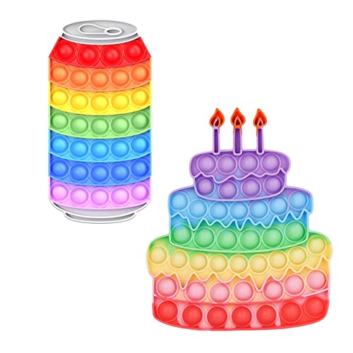 ランクチュアリー プッシュポップ ストレス発散 知育玩具 2個セット カラフル 大人 子供 おもちゃ セットO ケーキ ジュース