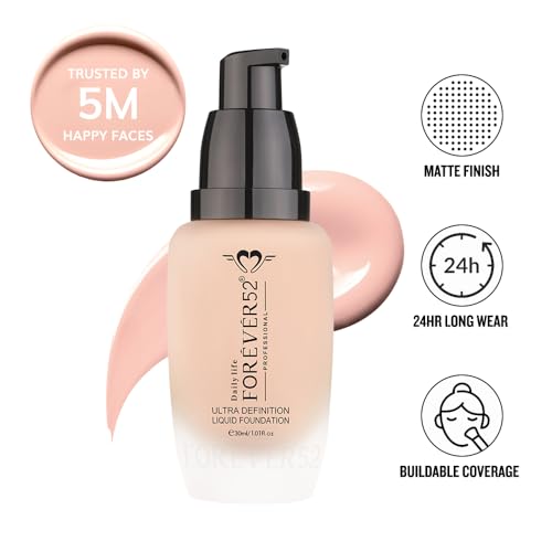 Image of Daily Life Forever52 Ultra Definition Liquid Foundation|24-Hour Wear, Medium to High Coverage, Pore-Minimizing & Mattifying, Anti-Aging, Satin-Like Finish|Ideal for Fair Skin (Cheese Cake,30ml)