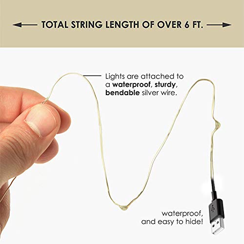 HERUNNA - Luci a forma di fata, 10 m, con cavo