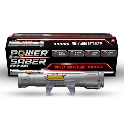power saber energy blade red  first ever automatic saber  auto extending amp retracting saber  extends 3534 90cm  motion based sfx  ages 6  by goliath