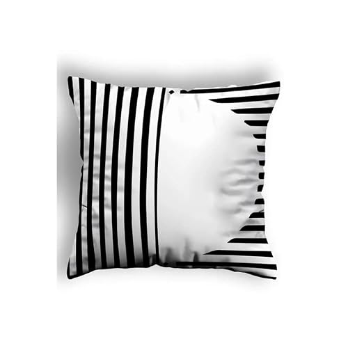 Set Of 4 Decorative Throw Pillow Covers Cushion Case Pillowcase For Couch Sofa Bed 17X 17 Inch 43 X 43 Cm Home Black White Pillow Micro Honeycomb Fabric Made In Turkey Removable And Washable #TOP6