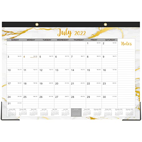 2022-2023 Desk Calendar - Desk Calendar 2022-2023, 17" x 12" Calendar 2022-2023 July 2022 - December 2023, Monthly Calendar 2022-2023, 2022-2023 Calendar Desk with Large Ruled Blocks, Colorful Marble