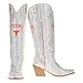Vaccari Women's Amber Premium PU Leather UT Longhorns Tall Top Bling Cowboy Boots - 7 B