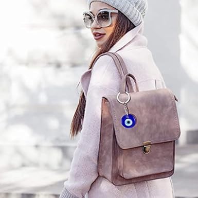 Miniatura 9 de 2 dijes para llavero de ojo turco azul turco Amuleto colgante de cuentas de vidrio para buena suerte y protección, llavero de borla de diamantes