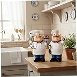 Ferricult 【2 Pack】 Fat Chef Kitchen Decor Figurines, Handcrafted Resin Sculpture for Kitchen, Dining Room, Cafe, Home Decor, Decoraciones de invierno
