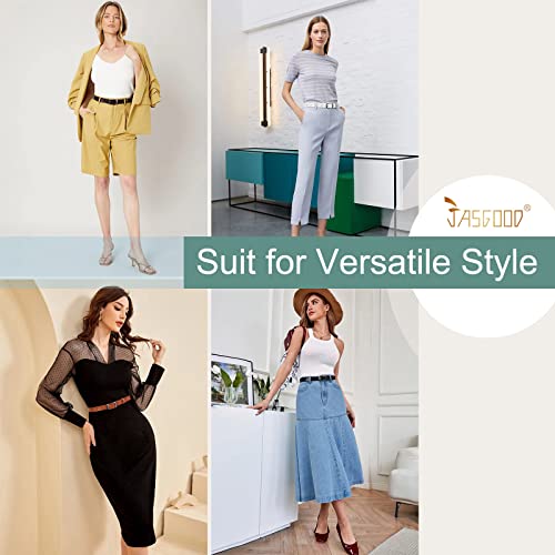 JASGOOD Women Hollow Flower Leather Belt for Jeans Pants Soft Leather Belt with Solid Pin Buckle3