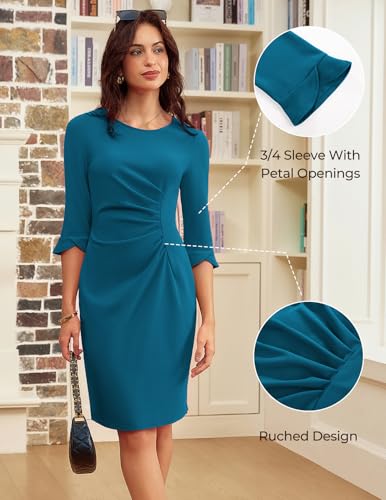 Image of GRACE KARIN Work Dresses for Women 3 /4 Sleeve Sheath Business Dress