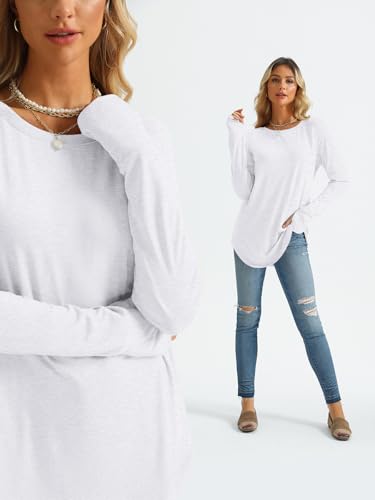 Image of AUTOMET Womens Long Sleeve Tunic Tops Crew Neck Casual Loose Fit Shirts