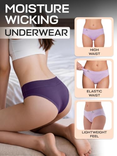 Image of Balanced Tech Moisture Wicking Underwear for Women, Seamless Workout Hipster Brief Bikini Panties