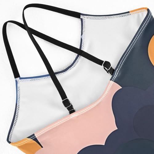 Bolaz Girls Swimsuits One-Piece Bathing Suits Multicolor Kids Sport Summer Beach Swimwear for 3-10 Years Old-Colors Art Cloud Rainbow4