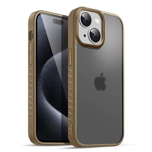 Image of KARWAN️ Shockproof Back Case Cover for iPhone 15 | Camera Protection Bump |Shockproof Back Case Cover for iPhone 15 - Brown