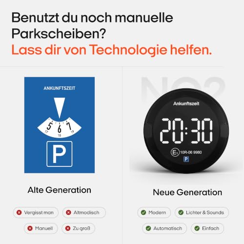 OOONO P-DISC NO2 - Elektronische Parkscheibe mit Zulassung fürs Auto - Automatische Digitale Parkscheibe Elektrisch mit Zulassung vom KBA… – Ansicht 6