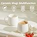 Teocera 16oz Ceramic Coffee Mugs Set of 4 – Stackable Latte Cups, Microwave, Dishwasher & Oven Safe – Ideal for Coffee, Cappuccino, Hot Chocolate, Housewarming Gifts，White