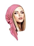 ShariRose Pink Non Slip Headscarves for Women Pre-tied Bandana Soft Cotton Head Wear Headcover Chemo Cancer Tichel Friendly (Pink non slip)