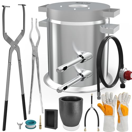 Nelyrho-20KG-Large-Propane-Melting-Furnace-Kit-with-Two-Crucible-Tongs-Full-Stainless-Steel-Foundry-Kiln-Smelting-Gold-Silver-Copper-Aluminum-Metal-Recycle-Smelting-Forge-Casting-Tool