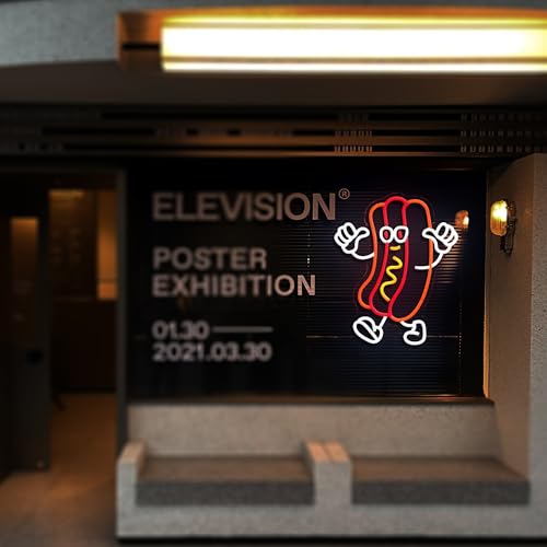 Image of Hot Dog Dancing Neon Signs for Hotdog Themed Party Decorations LED Neon Hot Dog Light Up Sign for Room Wall Decor hotdog Gifts 12.8 * 15.2 Inch